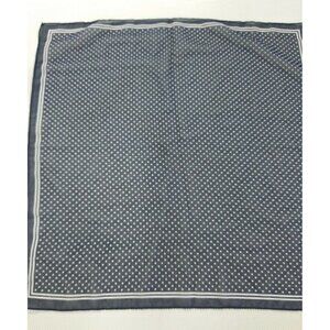 21" X 21" SCARF-100% POLYESTER-NAVY - POLKA DOT -